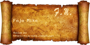 Feje Mike névjegykártya